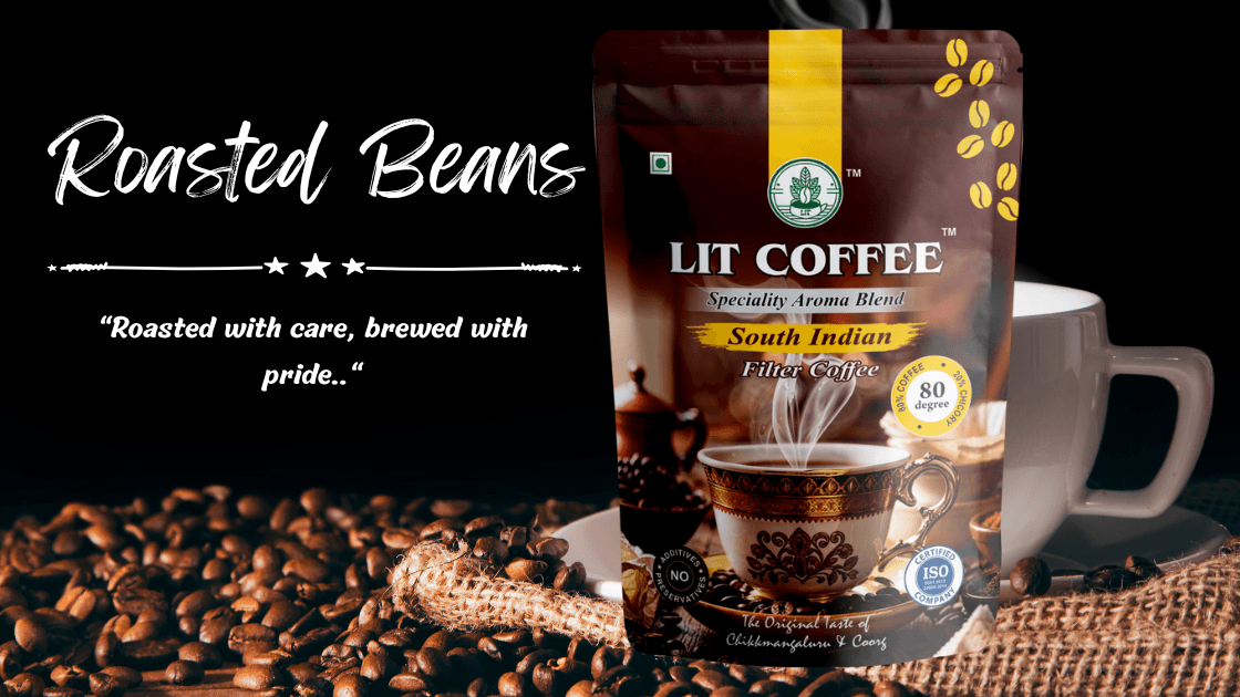 Roasted coffee beans at home