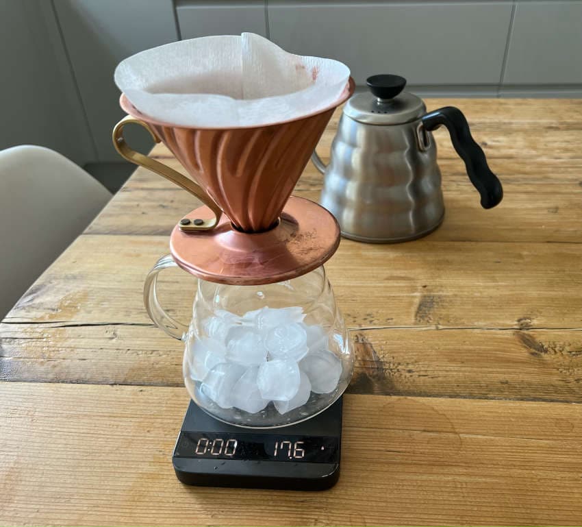 Glass of iced South Indian filter coffee